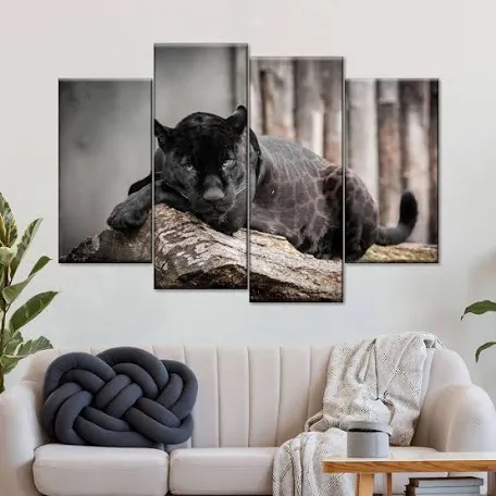 Ebern Designs Lounging Black Panther Set of 4