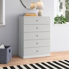 Kardos 39.3" W Combo Dresser With 5 Drawers Light Grey