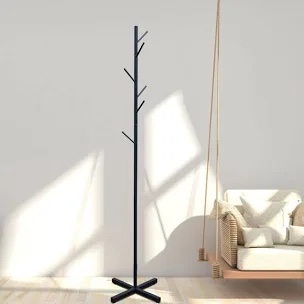 Dianthe Modern Free-standing Metal Coat Rack W/7 hooks Black