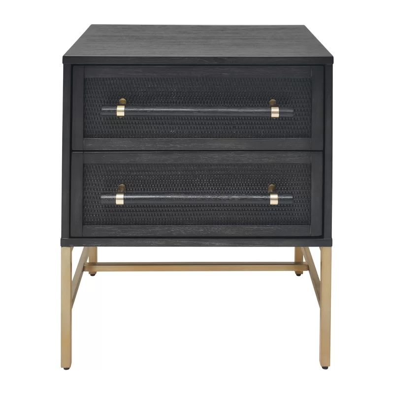 Sophia 2 Drawer Rattan Nightstand