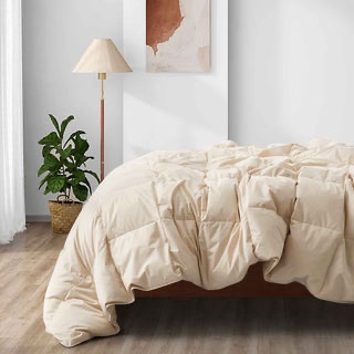 All Season Organic Cotton Comforter Filled with Down and Feather Fiber FULL/QUEEN 