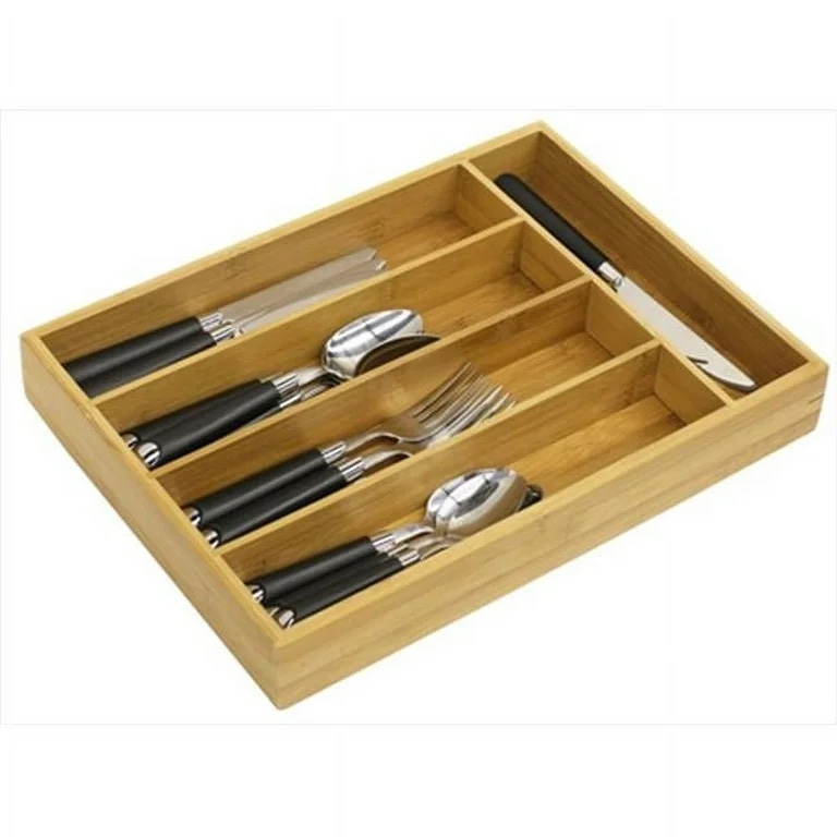 Home Basics Bamboo Cutlery Tray
