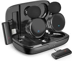 EUKSRH Wireless Lavalier Microphone for iPhone iPad & Android with Charging Case, Plug-Play Lapel Lav Mic, 50H Working Time for LiveStream, Interview, Podcast, Vlog, Video Recording, YouTube