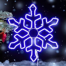 1 Pack 20 Inch Large Outdoor Snowflake Decorations Neon Light, 120 LED Outdoor Lighted Snowflake, Outdoor Christmas Yard Decorations for Outdoor, Yard, Porch, Christmas, Nativity Scene (Warm White)