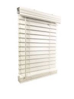 70.5” W x 84” H Cordless 2” faux wood blind white