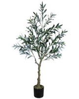 HaiSpring Artificial Olive Tree 4ft (48'') Tall Fake Plants Suitable for Modern Living Rooms Home Office Indoor & Outdoor Garden Decor, Nearly Natural Silk Tree for Housewarming Gift
