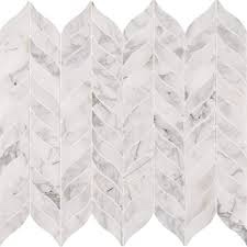 Calacatta Cressa Leaf 12 in. x 12 in. x 10 mm Honed Marble Mesh-Mounted- SOME LEAVES CRACKED, OTHERWISE GOOD CONDITION