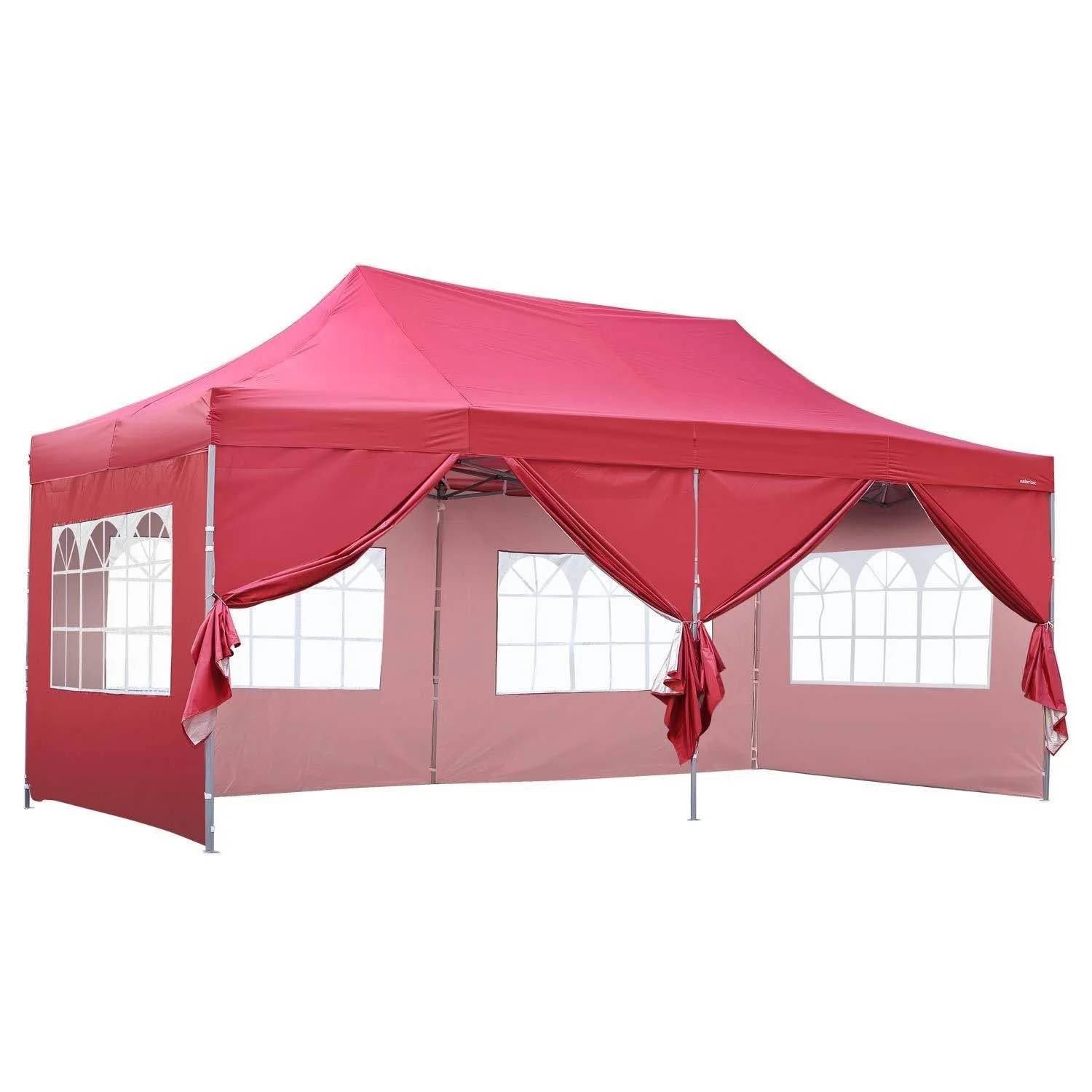 outdoor basic 10x20 Ft Wedding Party Canopy Tent Pop up Instant Gazebo with Removable Sidewalls and Windows