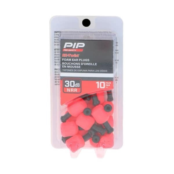 PIP EZ-Twist Red Hybrid Disposable Earplugs with 30 dB Noise Reduction Rating (10-Pack)