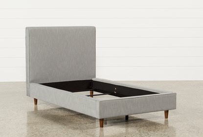 Dean Charcoal Twin Upholstered Panel Bed
