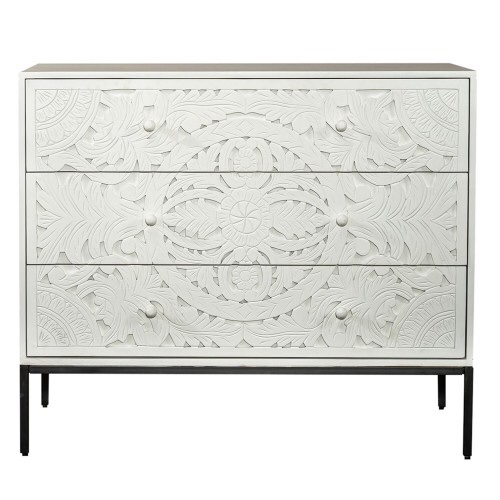 Liberty Furniture Woodlyn 3 Drawer Accent Cabinet in Weathered White 2049-AC4024