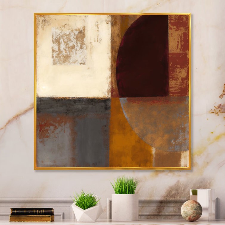 36" H x 36" W x 1.5" D Chocolate Brown Elementary V Framed On Canvas Print