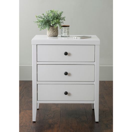 Jeffan York 3-Drawer Wooden Accent Side Table - White