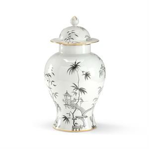 Chelsea House Black/White Chinoiserie Jar 381729 (SECURITY CAGE 1)
