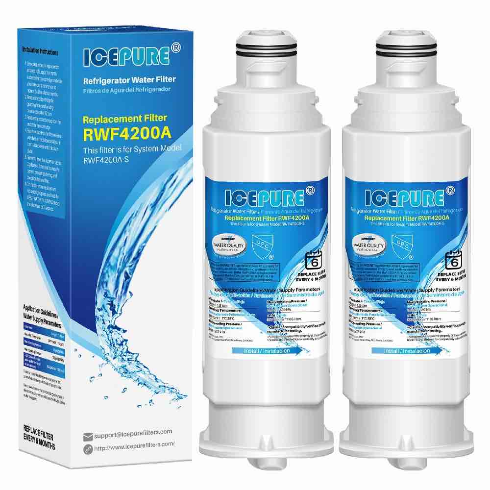 Condition photo showing New/Like New for ice pure refrigerator water filter replacement filter rwf4200a (3 pack)