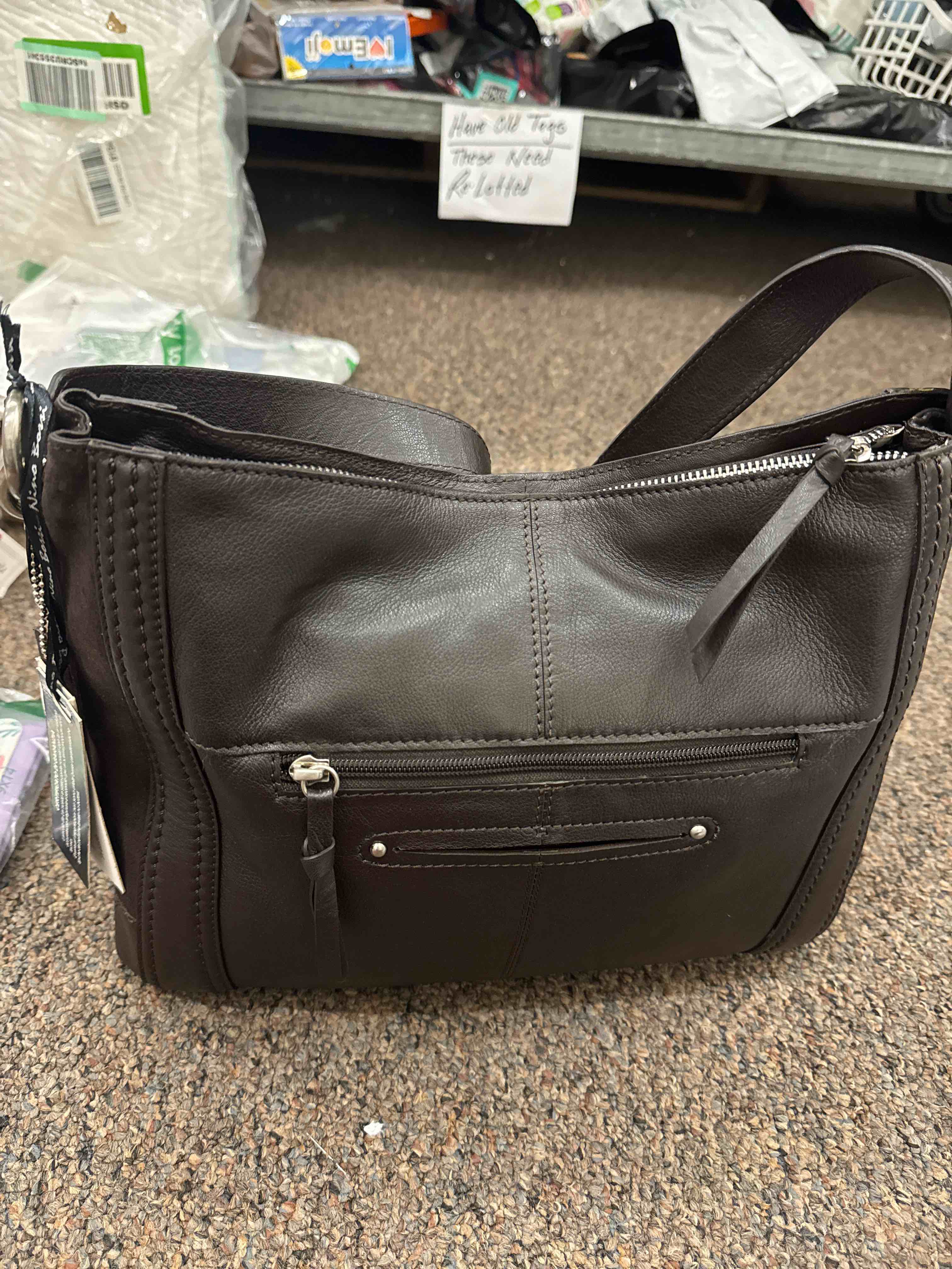 Condition photo showing New/Like New for nino bazzi aisling hobo prezzo, brown leather/suede