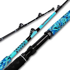 fiblink trolling fishing rod 1-piece saltwater big game rod offshore conventional boat fishing pole (5’6”, 6’, 7’)