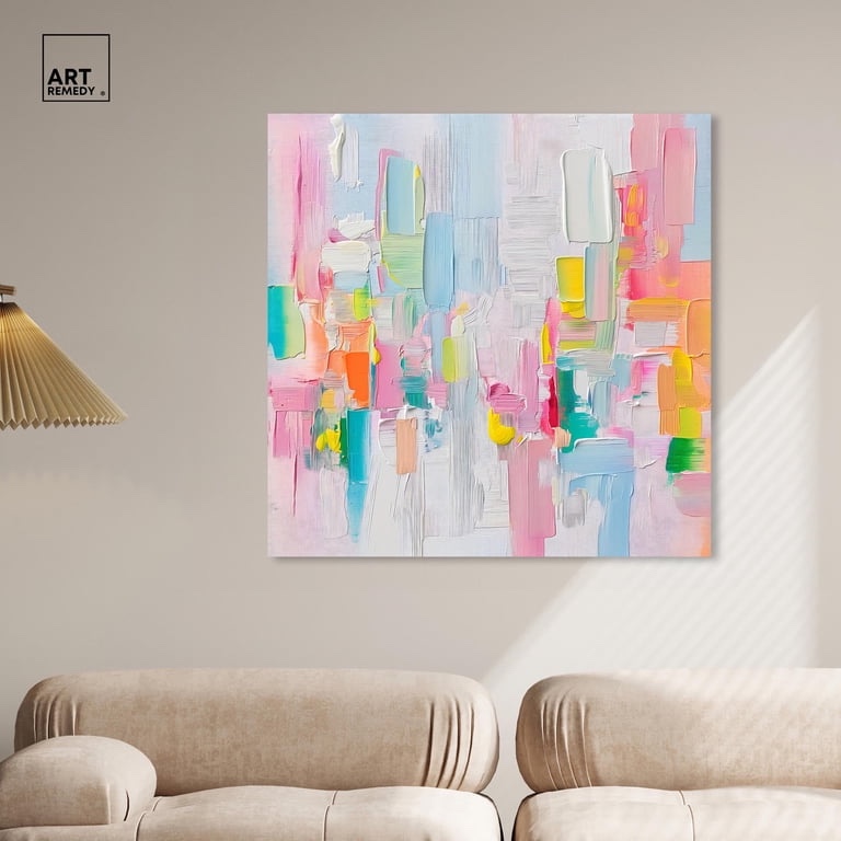 Color Symphony II Canvas Spring Abstracts by Art Remedy, Gallery Wrapped, 40" x 40"