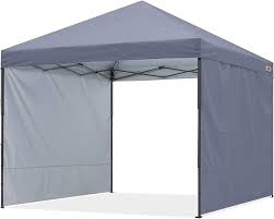 ABCCANOPY Outdoor Easy Pop up Canopy Tent with 2 Sun Wall 6X6, Gray
