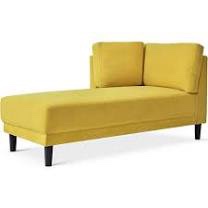 65 in. Yellow Modern Fabric Chaise Lounge Couch
