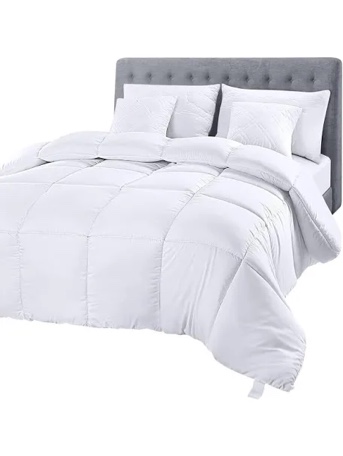Utopia Bedding Comforter Duvet Insert, Quilted Comforter with Corner Tabs, Box Stitched Down Alternative Comforter Queen (White)