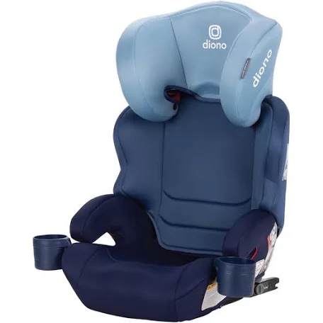 Diono Everett NXT High Back Booster Car Seat with Rigid Latch, Lightweight Slim Fit Design, 8 Years 1 Booster Seat, Blue Surge