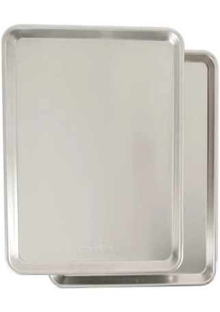 Nordicware Natural Aluminum Commercial Baker s Half Sheet (2 Pack)  Silver