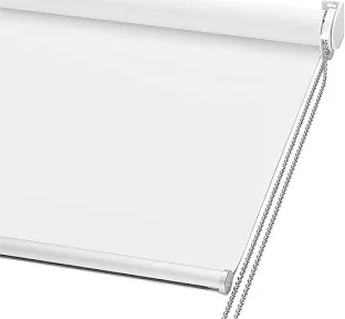 ChrisDowa 100 Percent Blackout Roller Shade, Window Blind with Thermal Insulated, UV Protection Fabric. Total Blackout Roller Blind for Office and Home. Easy to Install. White,65 Inch W x 72 Inch H