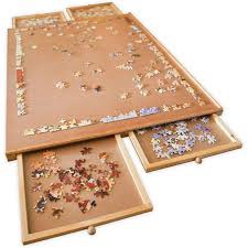 Bits and Pieces Jumbo 1500 Piece Puzzle Plateau W/ Storage Drawers  26x35