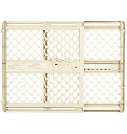 Toddleroo by North States 42'' Wide Supergate Ergo Baby Gate, Made in USA: For Doorways or stairways. Includes Wall Cups. Pressure or Hardware Mount. 26'' - 42'' Wide (26'' Tall, Sand) (B01HG7E5R8)