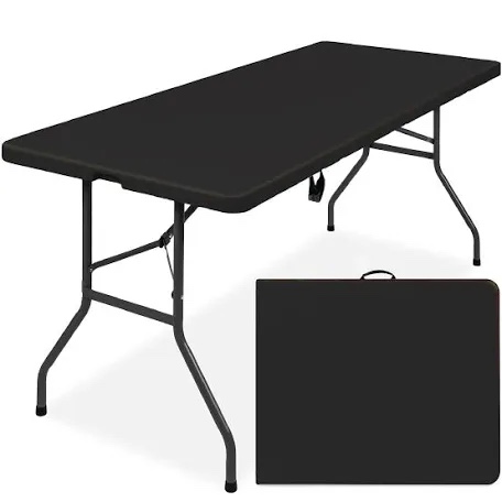 Lavish Home Everyday Home Folding Table, (L) 70.8" x (W) 29.5" x (H) 29.1", Black
