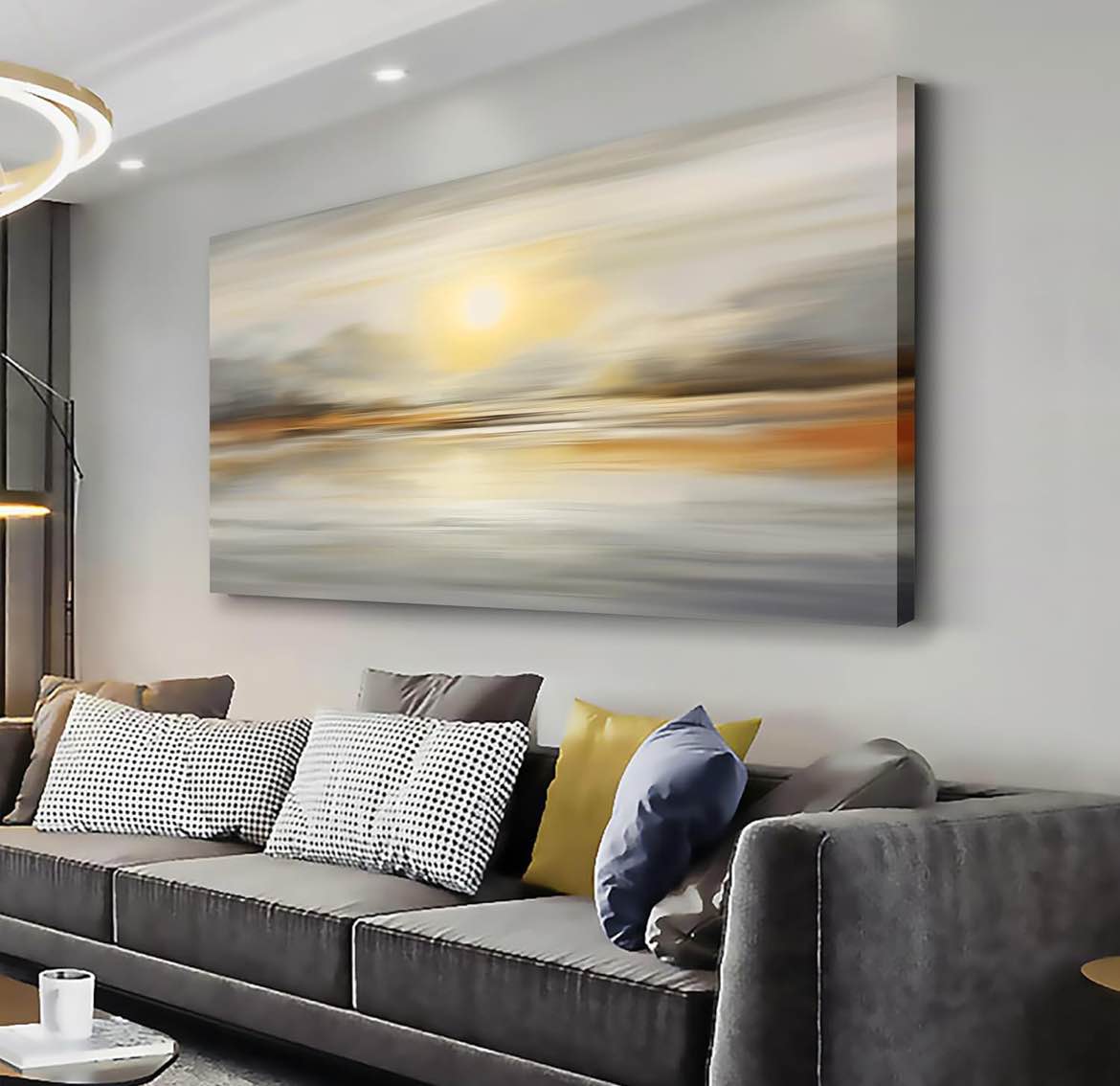 Framed Wall Art Abstract Seascape Canvas Printing Wall Decor Artwork for Living Room Bedroom Dining Room Home Office Decor 30x60inch