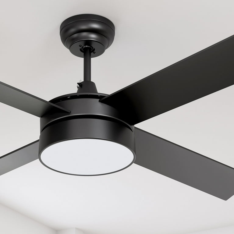 Moasis 48" Black Modern LED Ceiling Mount Indoor Ceiling Fan Light