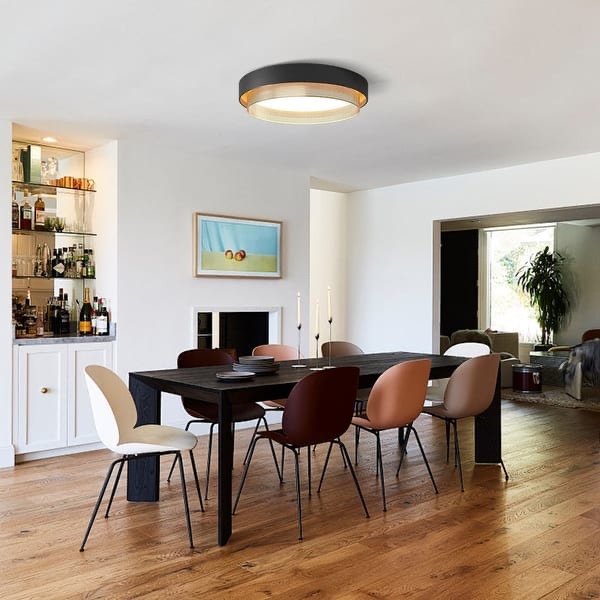 Modern Round Tiered Mesh Design LED Flush Mount Bedroom Ceiling Light  