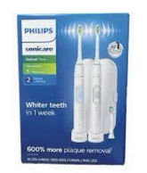 Philips Sonicare Optimal Clean Rechargeable Electric Toothbrush, 2-pack