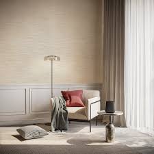 Ansehan Wallcovering W140103 Chainup Collection 36" W x 8 Yard L, Natural Paper Weave Grasscloth Modern Texture Wallcovering for Living Room Bedroom Feature Wall, Light Grey/Ivory White