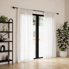 4 Pack Bubble Glass Ball Manhattan 1" Single Rod Drapery Curtain Window Rod Set - 36" to 72", Black Curtain Rod Cafe Window Rods