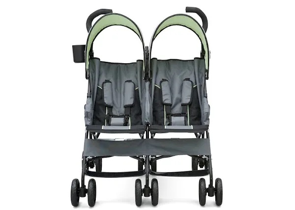 Delta Children LX Side by Side Stroller - with Recline, Storage & Compact Fold, Grey