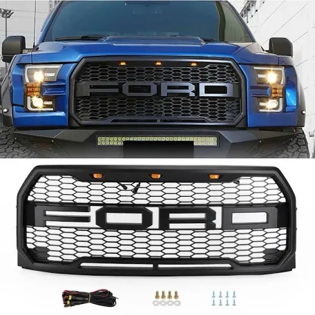 Seven Sparta Front Grill for F150 15-17 Raptor Style Grill, Matte Black