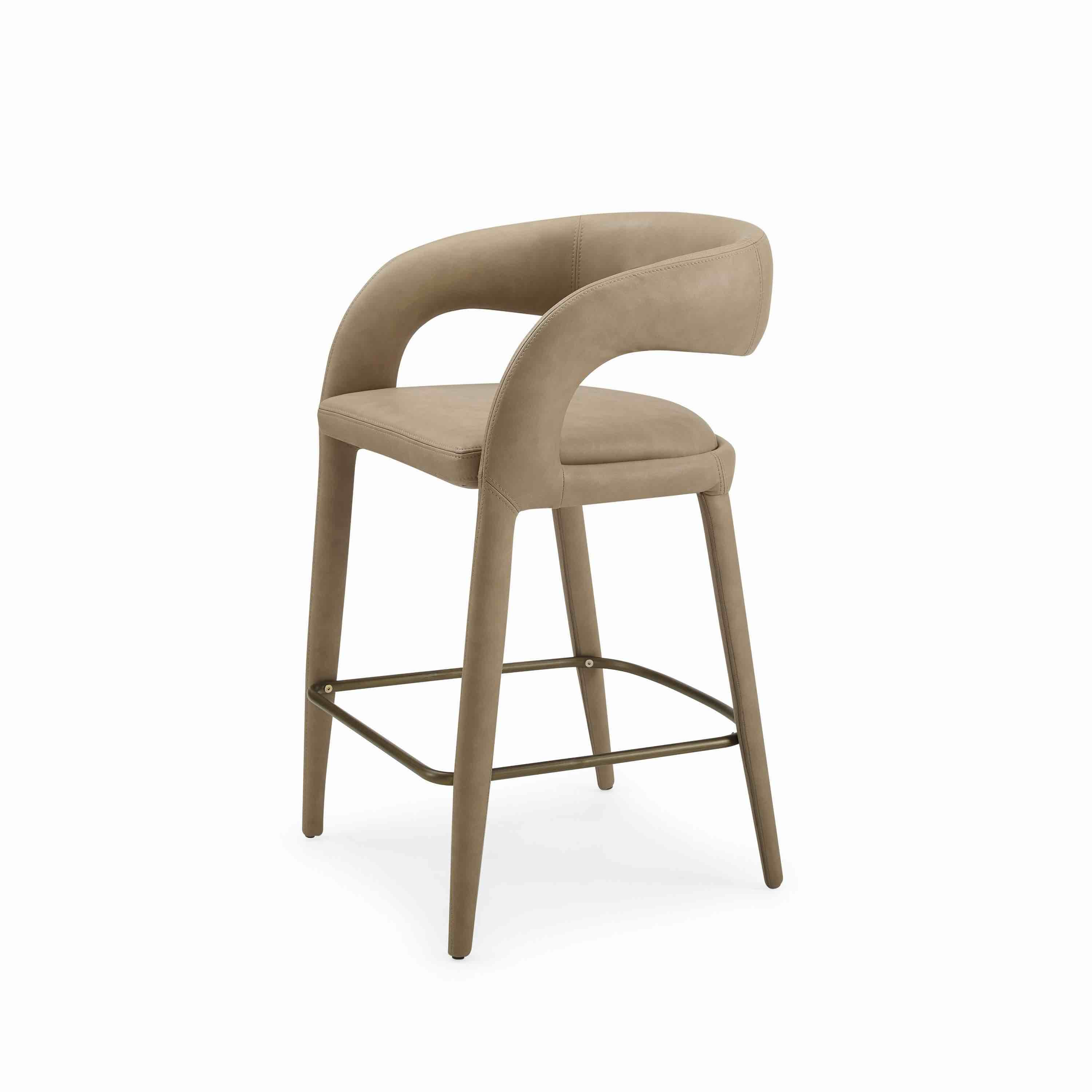 Modrest Faerron - Modern Tan Leatherette Counter Chair