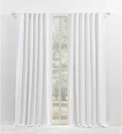 Lauren Ralph Lauren Waller Blackout Solid 100% Cotton with Lining Rod Pocket Curtain Panel White 52” x 96”
