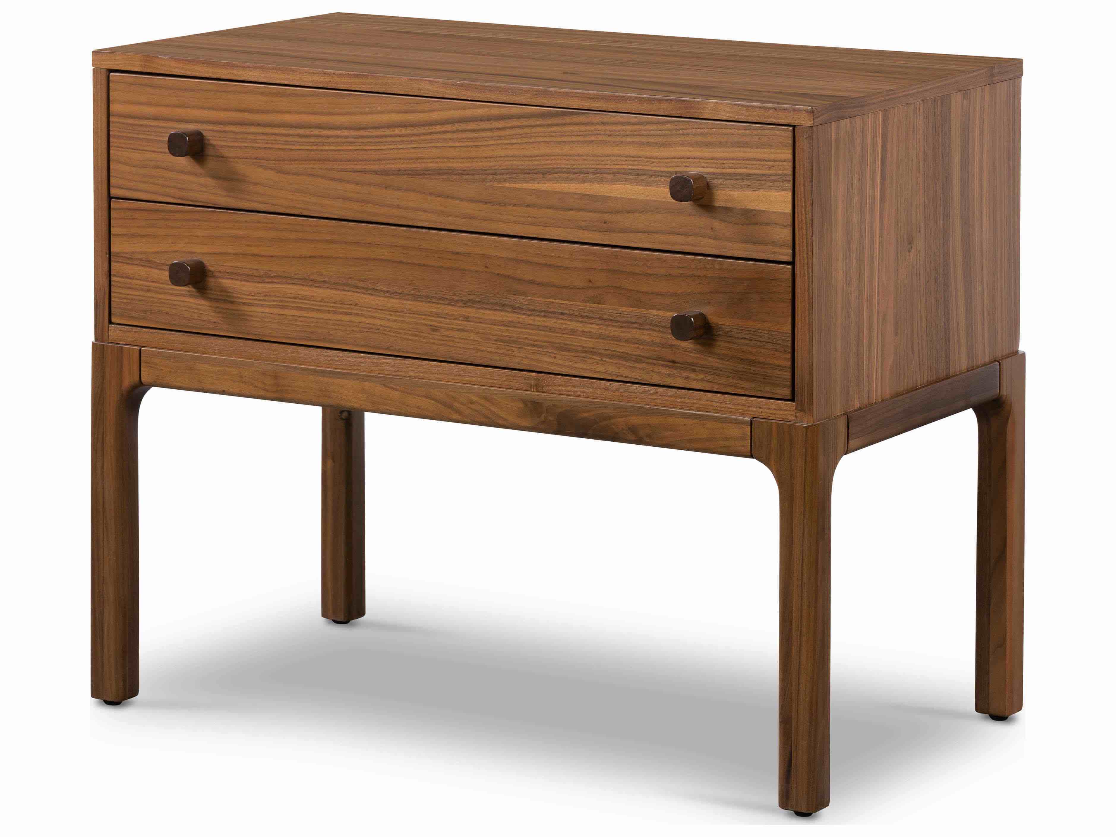 Four Hands Wallis Arturo 32" Wide 2-Drawers Brown Walnut Wood Nightstand