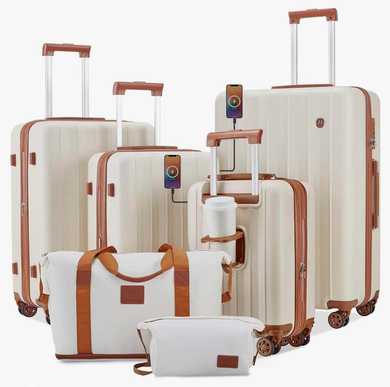 Joyway 18" Plus Luggage Carrier Bag - White Brown