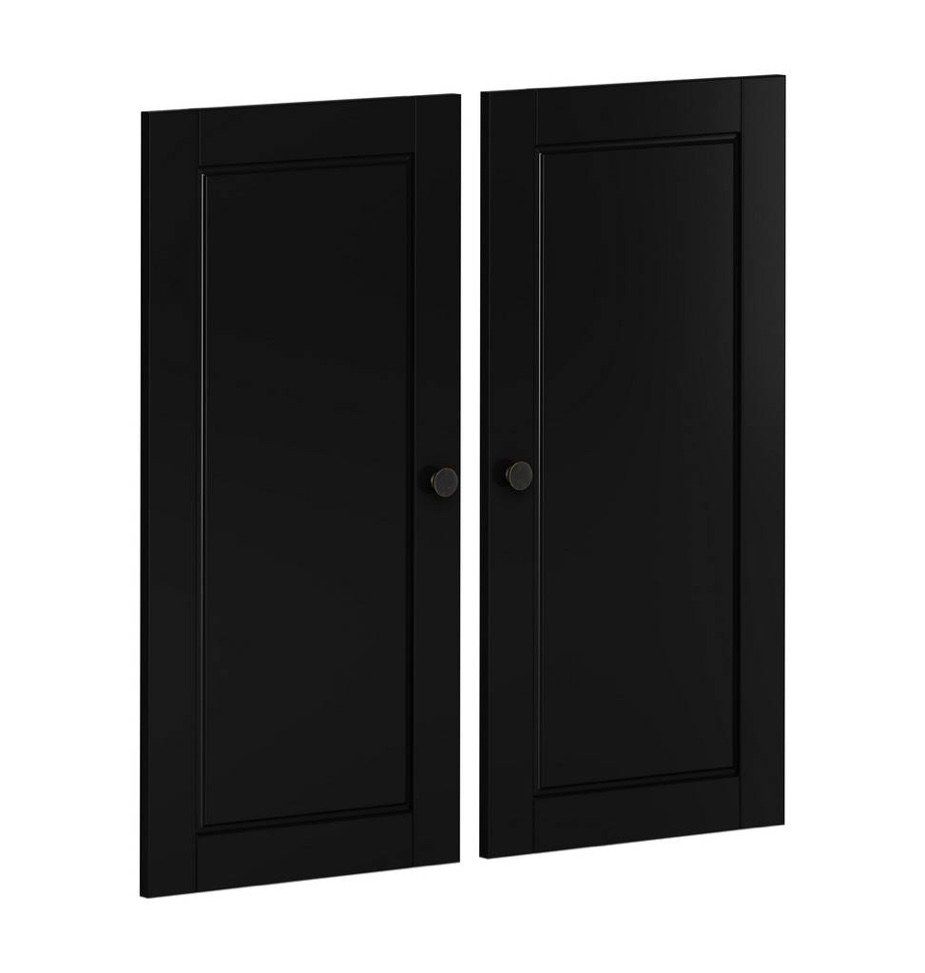 100% Solid Wood Modular Kitchen Pantry Double Raised Panel Kit, Black – Palace Imports 9027