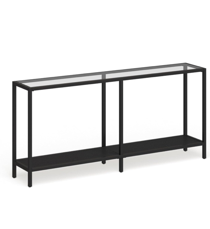 Henn&Hart 64" Wide Rectangular Console Table in Blackened Bronze, Entryway Table, Accent Table for Living Room, Hallway
