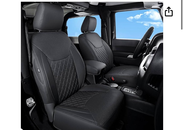 GIANT PANDA Customized Full Set Car Seat Covers for Jeep Wrangler 4 Door JK Sahara Sport Rubicon Unlimited Willys Wheeler Altitude 2013 2014 2015 2016 2017, Faux Leather - (Black)