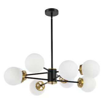 GETLEDEL Sputnik Chandelier 8-Light Black Modern/Contemporary LED Dry Rated Chandelier