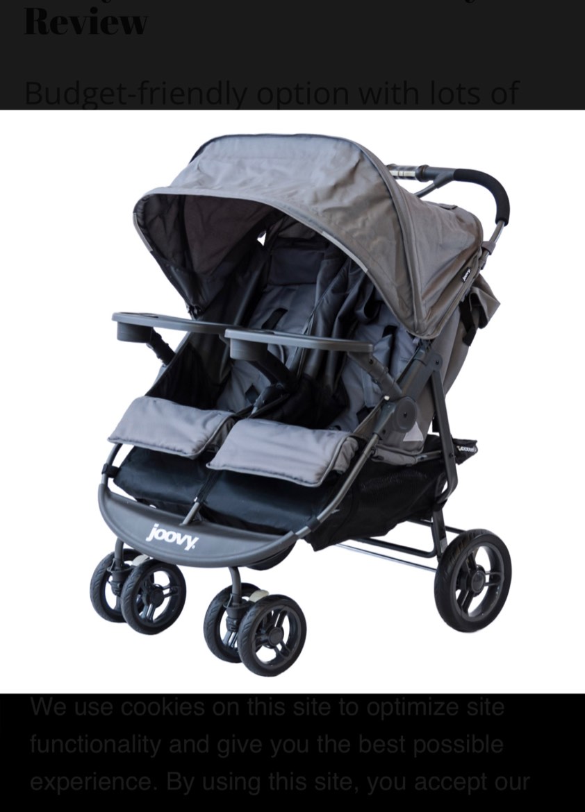 Joovy Scooter X2 Side-by-Side Double Stroller Featuring Dual Snack Trays, One-Handed Fold, Multi-Position Reclining Seats, Adjustable Leg Rests, and in-Seat Storage (Black)