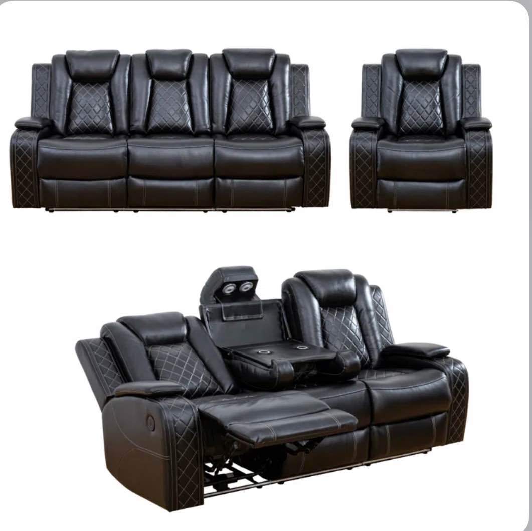 ainehome gn4662 2 piece black leather living room set chair not included
