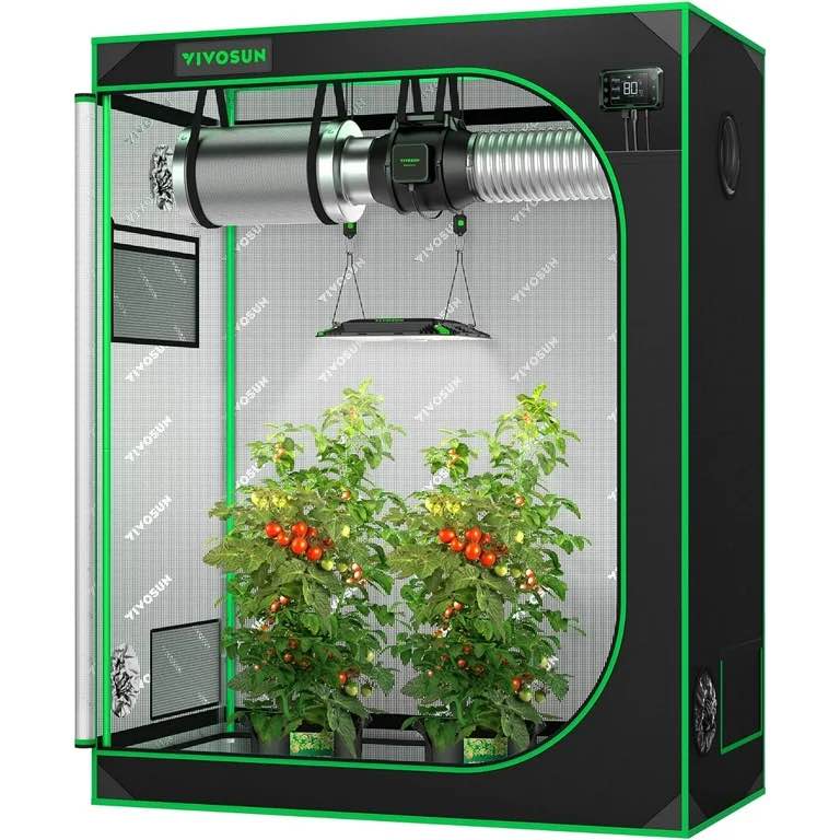 VIVOSUN S425 4x2 Grow Tent, 48"x24"x60" High Reflective Mylar with Observation Window and Floor Tray